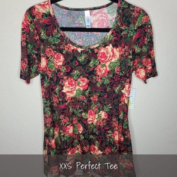 LuLaRoe Perfect T XXS Floral NEW - Picture 1 of 1
